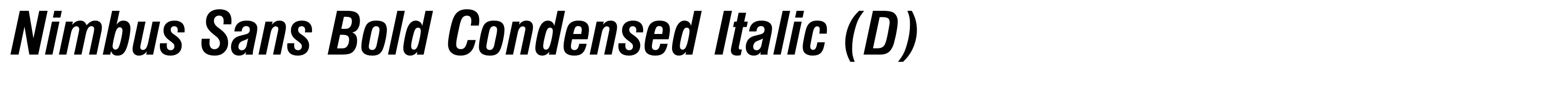 Nimbus Sans Bold Condensed Italic (D)